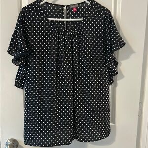 Vince Camuto Black and White Polka Dot Blouse